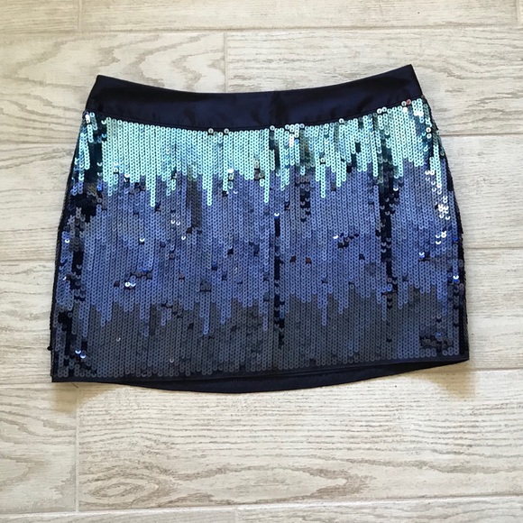 Express Dresses & Skirts - 🌷 Express blue sequin ombré mini skirt size 10